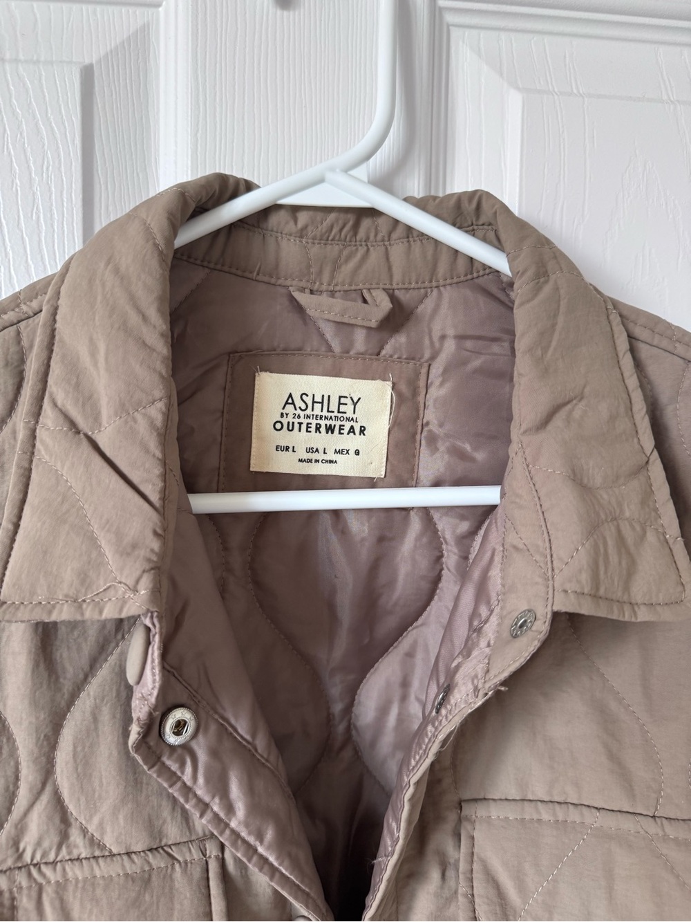 Quilted Taupe Utility Jacket - Picture 3 of 6
